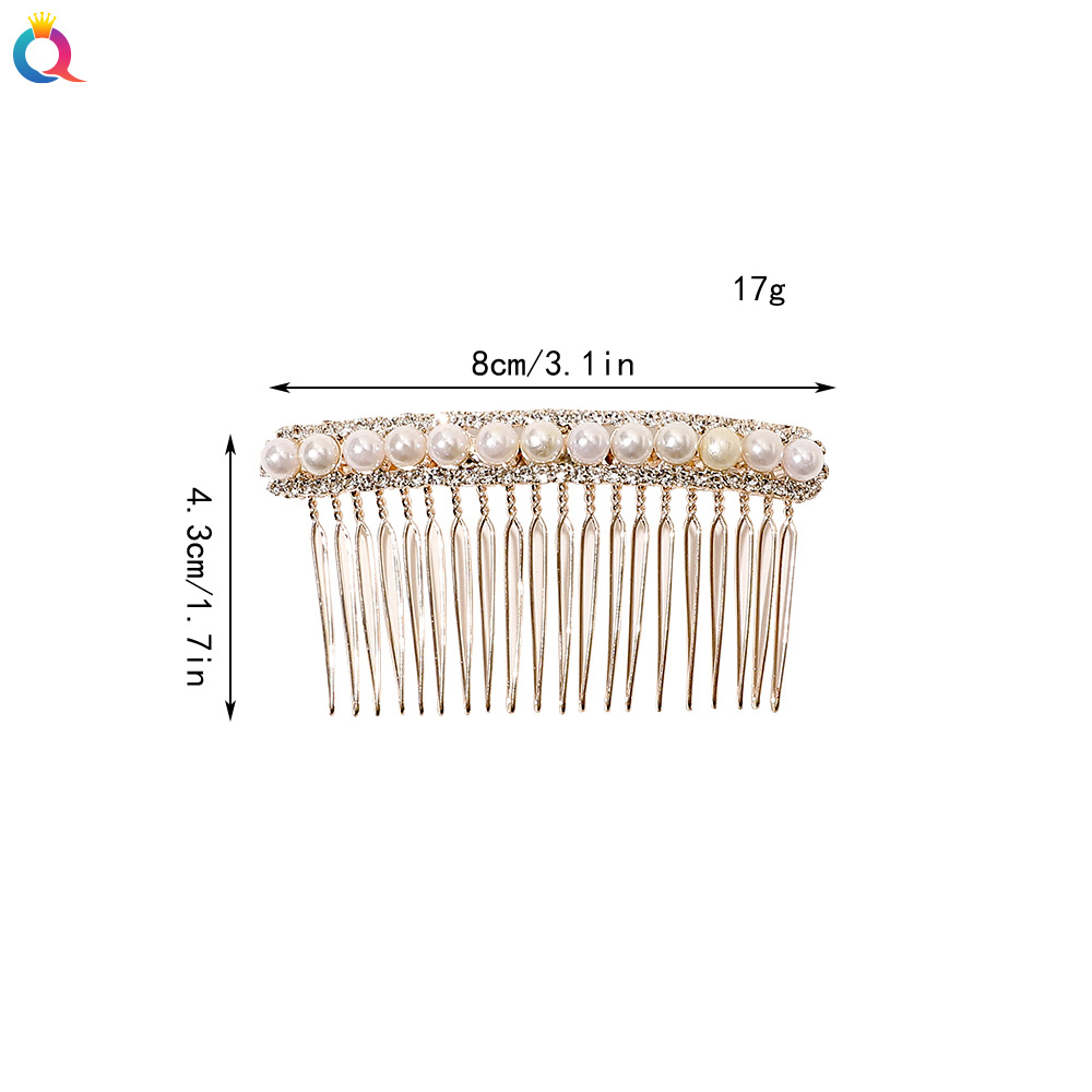 Qiyue Korean Bride's updo, diamond-encruded hair Comb, Korean version hair accessories and headwear wholesale alloy pearl water diamond Comb A7 Item Picture
