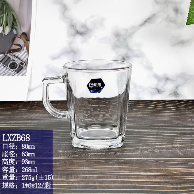Wholesale Langxu glass mugs, decal printed juice and coffee water cups, thickened glass cups with handles Application Scenario