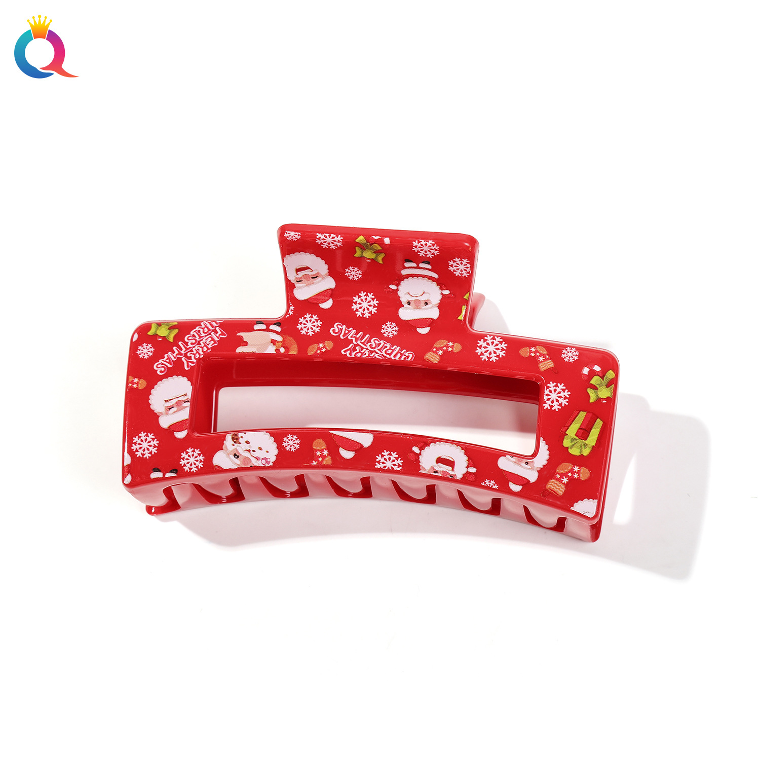 Qiyue Cross-border Christmas 4-piece Set of cartoon hair clips, cute updo hair clips, women's shark clips, hair accessories wholesale Item Picture