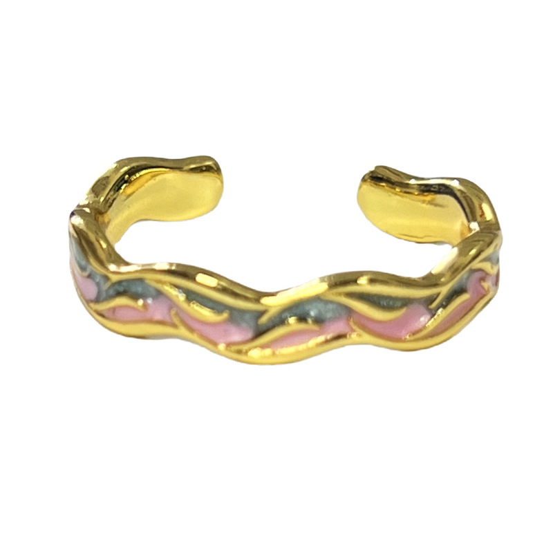 【 Spring Butterfly Language 】 Retro exquisite enamel drop glaze butterfly flower ring, a sweet and cool, niche and high-end ring for women Item Picture