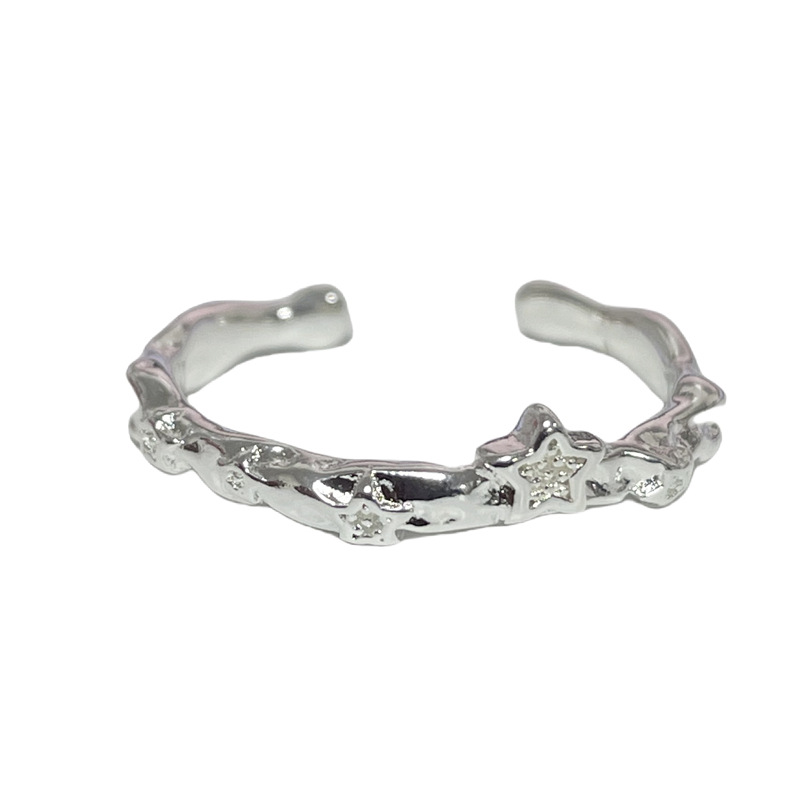 French-style simple and elegant butterfly zircon open ring, a niche design for female stars, fashionable, light luxury and versatile index finger ring Item Picture