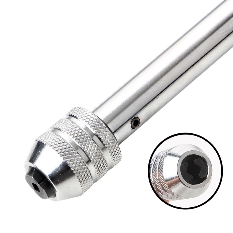 Adjustable ratchet tap wrench, winch tap wrench, T-shaped extended tap, reamer tap tool Specification drawing
