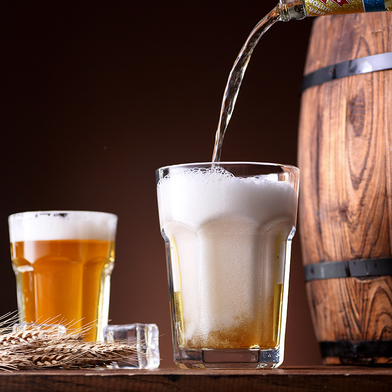 Jingjia Creative Hexagonal Fujia Cup Transparent Glass Beer Mug, Large Capacity Craft Draft Beer Cup wholesale with LOGO printing Specification drawing