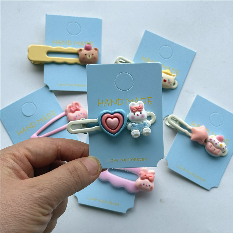 Cartoon cute children's hair clips, summer bangs hair clippers, sweet side hair clips for primary school girls full figure