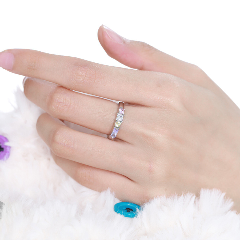 Candy-colored diamond zircon simple open ring for women on Instagram, cold style, niche personality, trendy and cool food ring Application Scenario