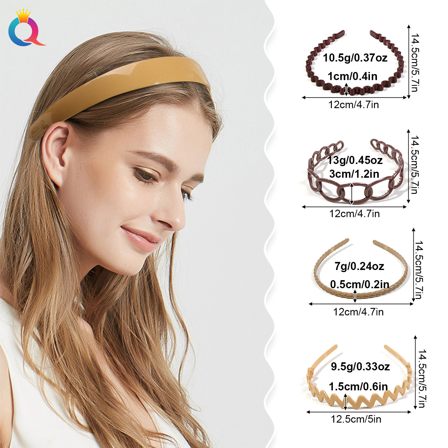 The Qiyue Cross-border hair Tie and Face Wash sports hairband is simple, versatile and high-end. It features a toothed headband that is anti-slip, can press and bind hair for women details Picture