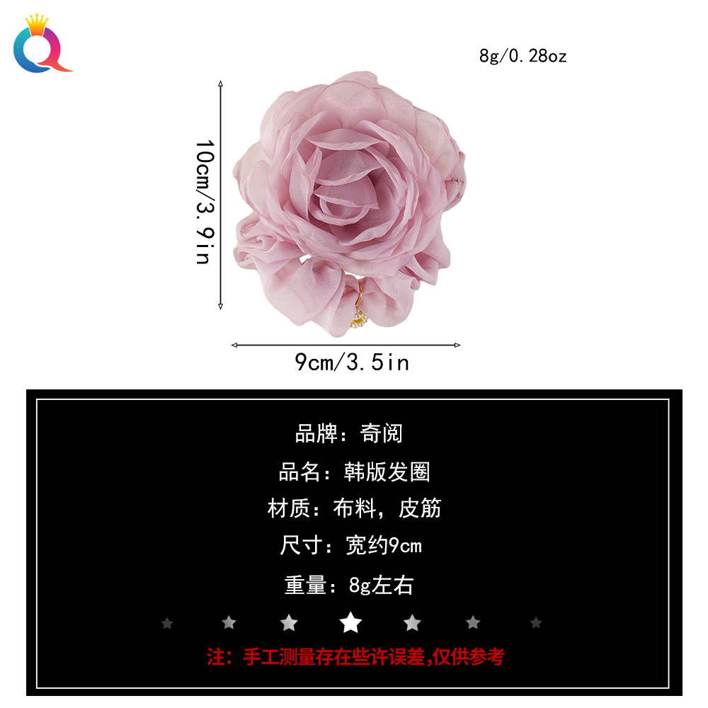 Wholesale of Qiyue Xiaoxiangfeng Flower Large Intestine Hair Tie, Peony Hair flower, leather band hair tie, high-end braided hair tie accessories Application Scenario
