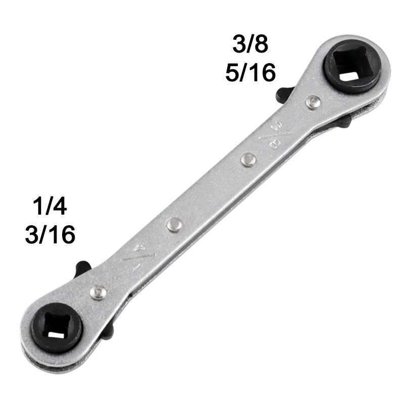 Double-head square ratchet wrench, air conditioning valve quick wrench, cold storage wrench, refrigeration equipment maintenance wrench undefined