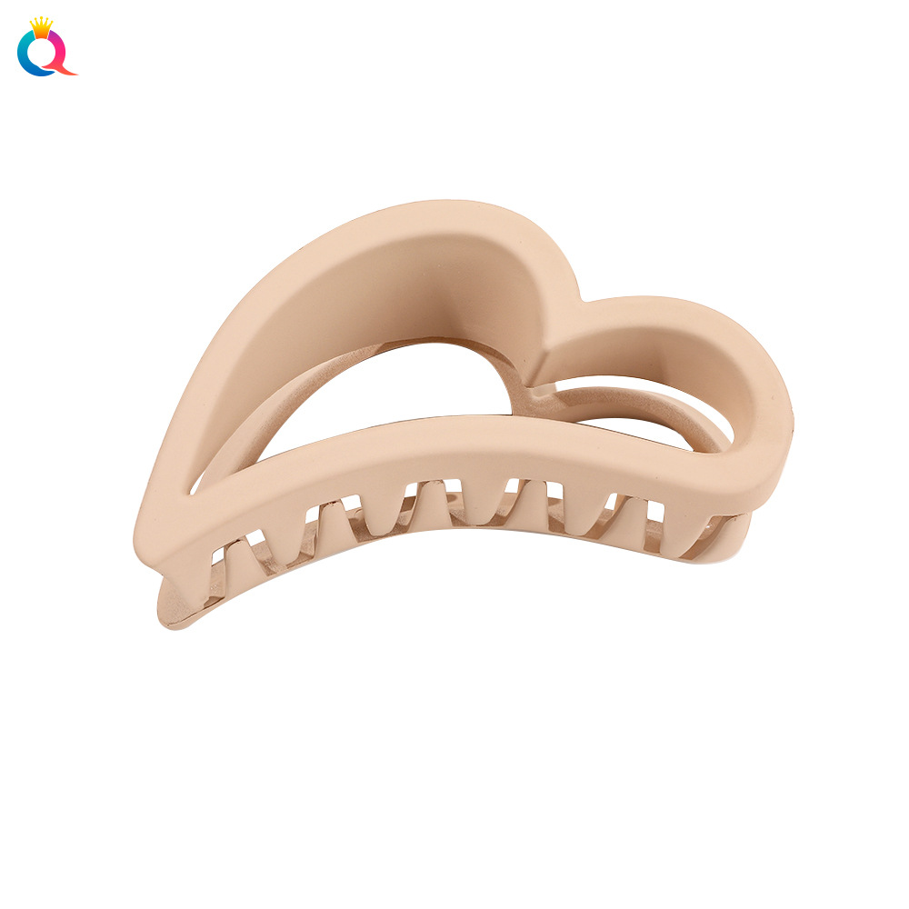 Qiyue Cross-border Love Hair Clip, Hollowed-out frosted Large Shark Clip, elegant back of the head, updo and grab clip headwear wholesale Item Picture