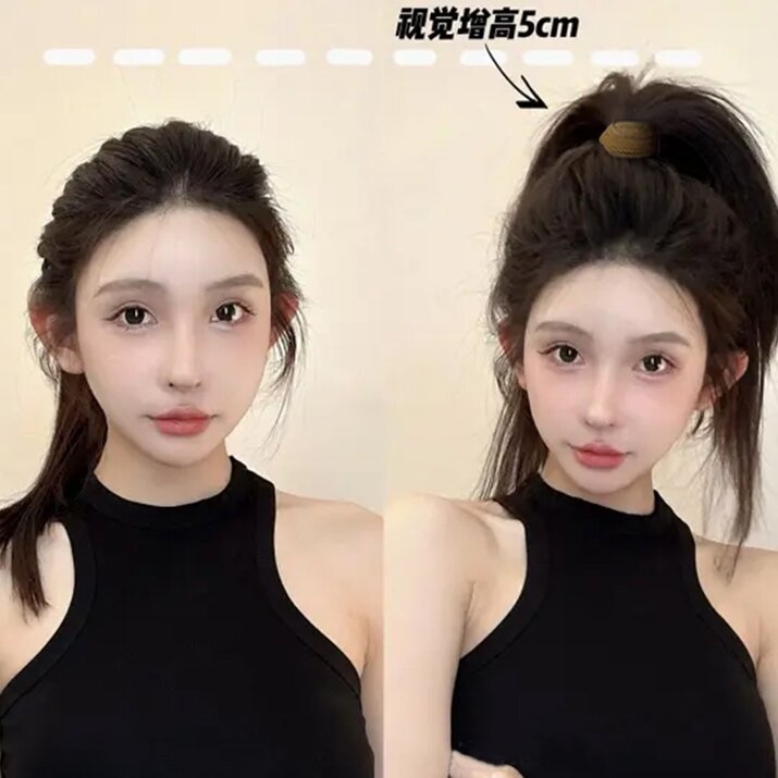 High-elasticity ultra-wide mask hair band 2025 new high-end leather band women's hair tie headband headwear high ponytail hair band Specification drawing
