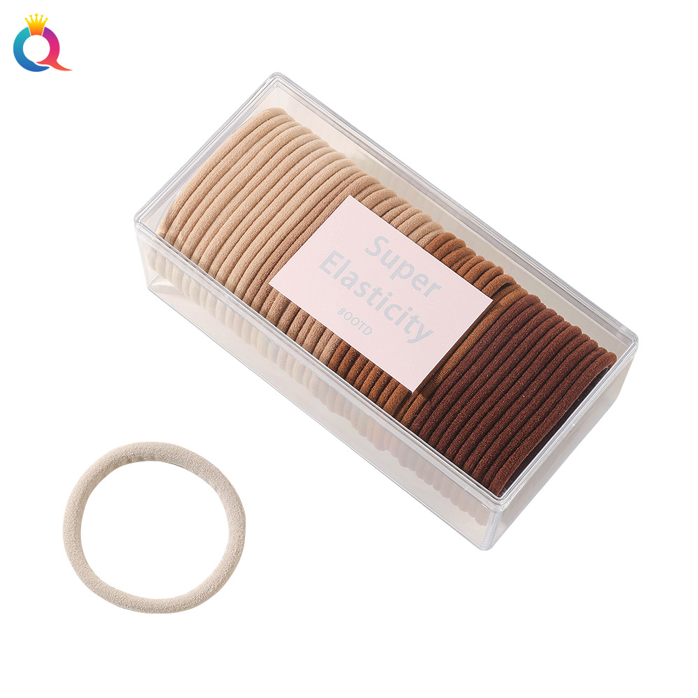 Qiyue Cross-border Korean version box set high-elasticity hair accessories, hair ties, high-end feel, no damage to hair, rubber bands, hair ties, hair bands wholesale Item Picture