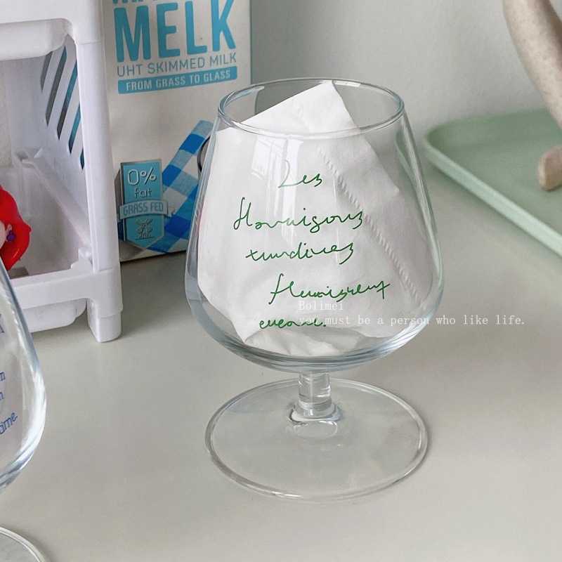 Bolimei Korean InS-style glass wine glasses, large-bellied wine glasses, juice glasses, home wine glasses, wine details Picture