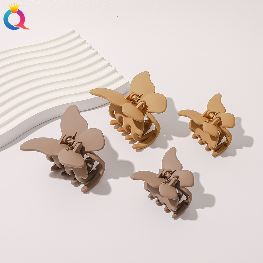 Wholesale of Qiyue Cross-border Amazon frosted butterfly hair clips, back head curls, shark clips and high ponytail clips Specification drawing