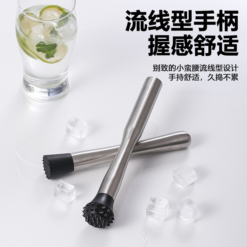 Stainless steel crushed popsicles, fruit juice bars, bar mix-up mashing rods, lemon juice mashing sticks, cocktail ice hammers Application Scenario