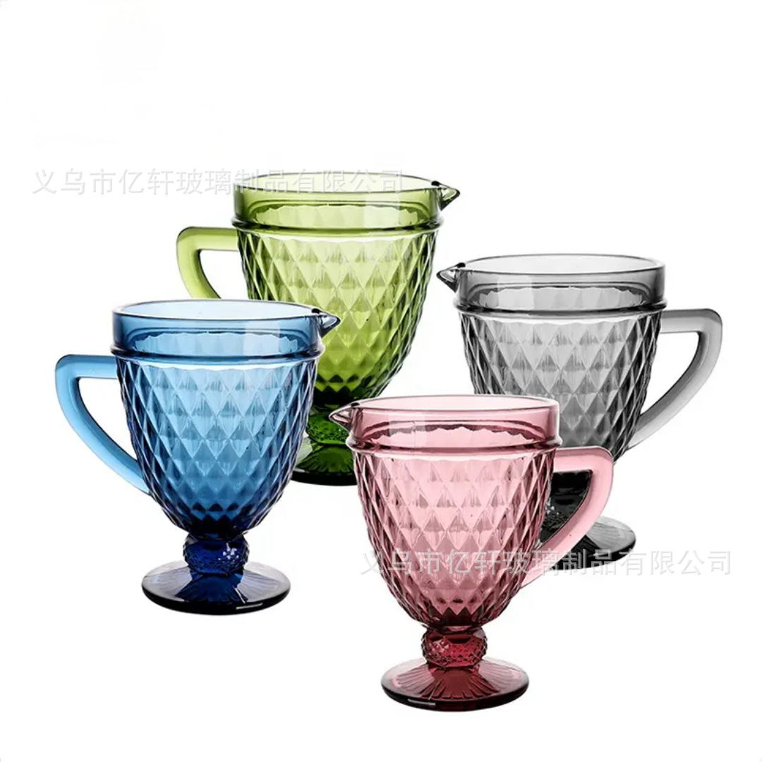 Factory wholesale European-style embossed household water kettles, bar colorful creative cold drink juice kettles, glass water kettles details Picture