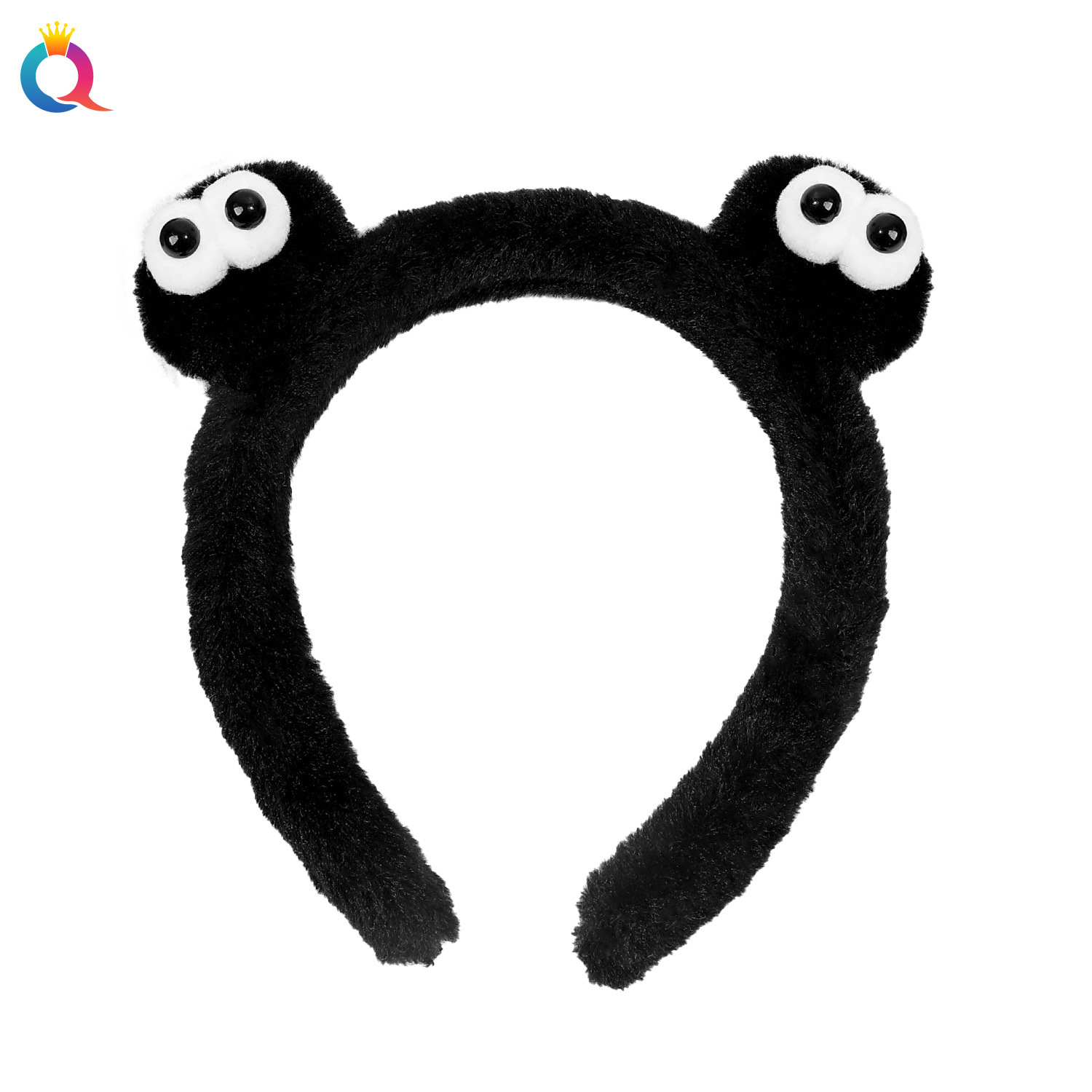 Qiyue Cross-border Cute plush coal ball hair Band, women's face washing hair pressure headband, high head top hair hole hair clip, hair accessory wholesale Item Picture