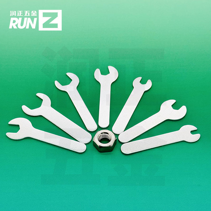 Simple open-end wrench manufacturer in stock, one-time stamped galvanized single and double-head small wrenches, matching tools, thin wrenches Specification drawing