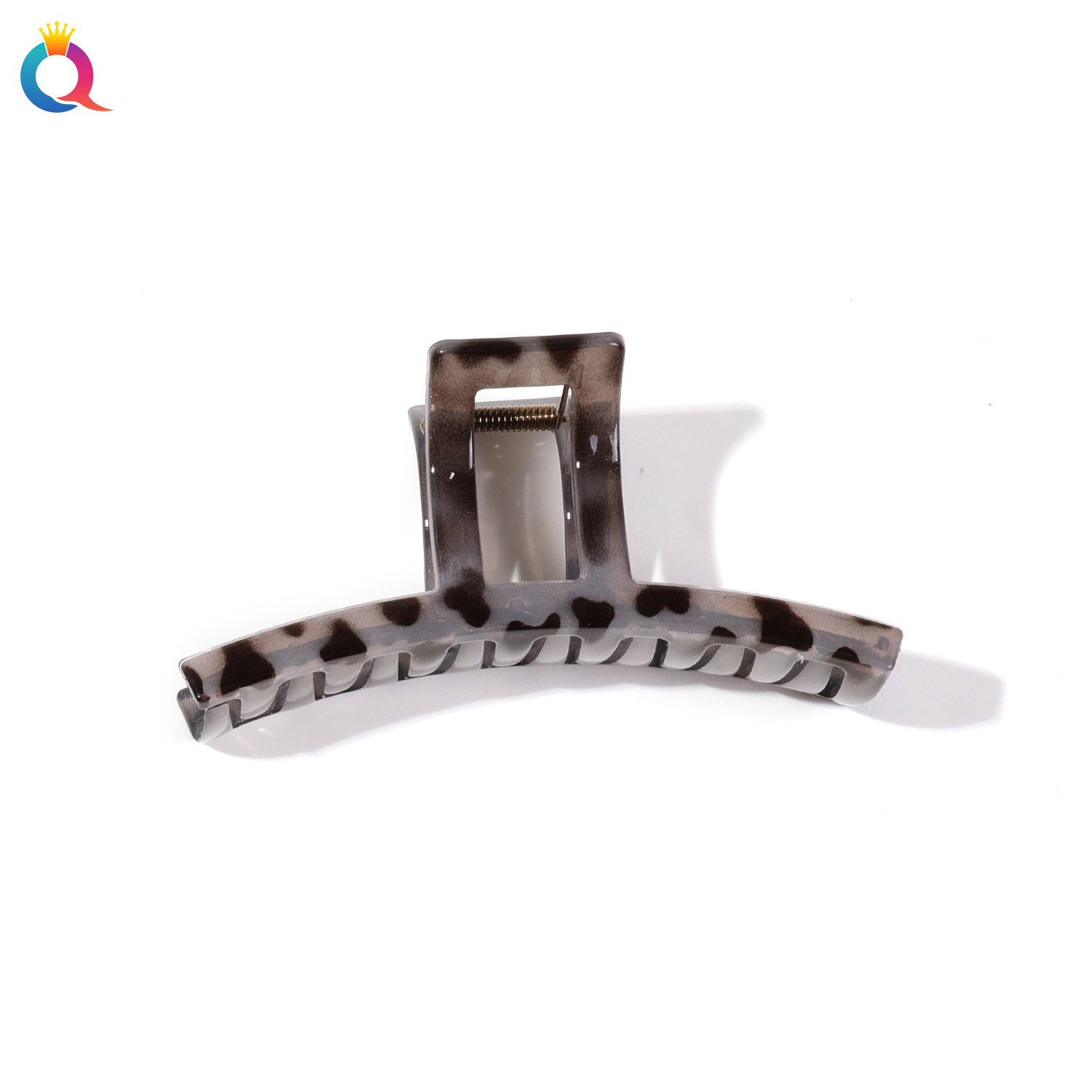 Wholesale of Qiyue leopard print square hair clips, straight hair clips, women's back head updo, shark clips, hair clips and hair clips Item Picture