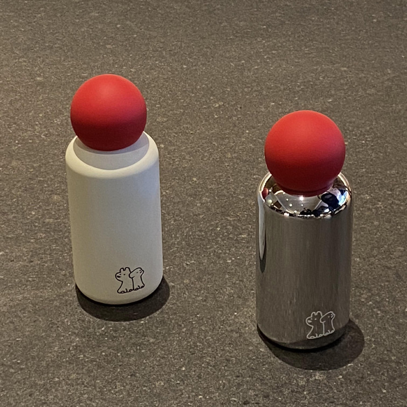 Self-made New Year red nose 316 stainless steel insulated cup, bright red portable water cup for car, 350ml travel cup Specification drawing