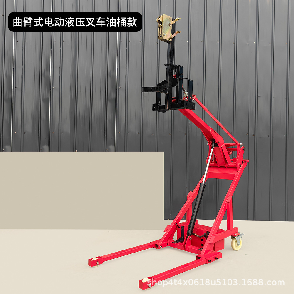 Articulated boom manual forklift, electric hydraulic small simple lifting forklift, lithium battery stacker forklift, crane oil drum model Application Scenario