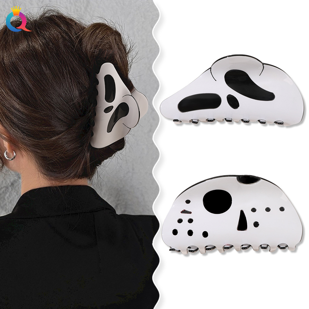 Qiyue Cross-border Halloween Hairpin, Dark style Ghost Hairpin, Funny Face, Terrifying shark hairpin, Girl Grab Application Scenario