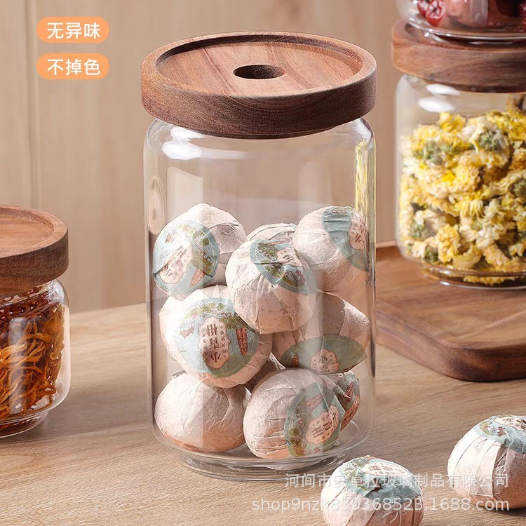 The manufacturer supplies glass storage jars, household kitchen five-grain storage jars, transparent coffee and tea sealed jars Specification drawing