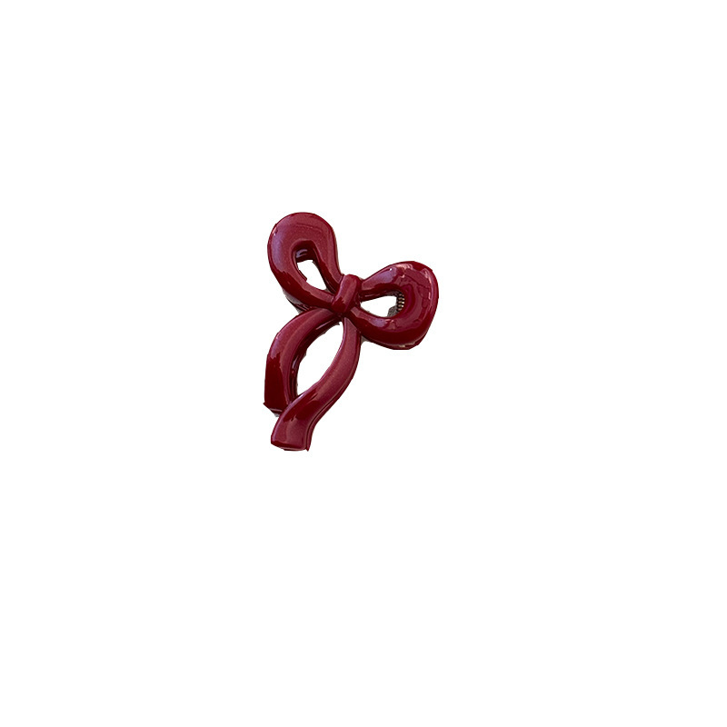 Red delicate and small bow clip, playful side bangs, small shark clip, hair clip, top hair accessory clip Item Picture