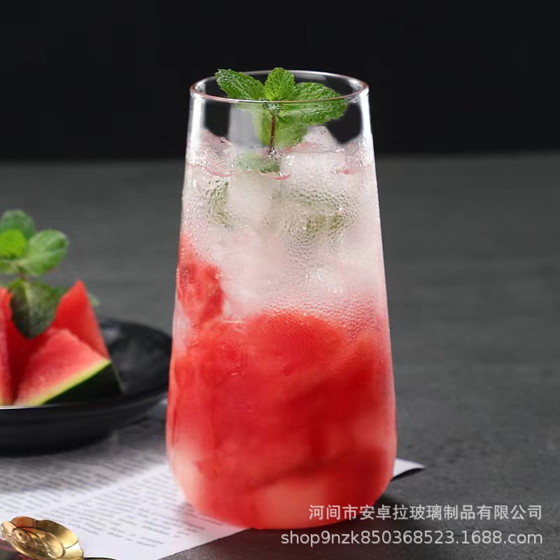 Wholesale Nordic simple transparent water cups, household glass cups, milk cups, juice cups, coffee cups and water drop cups from the manufacturer Specification drawing
