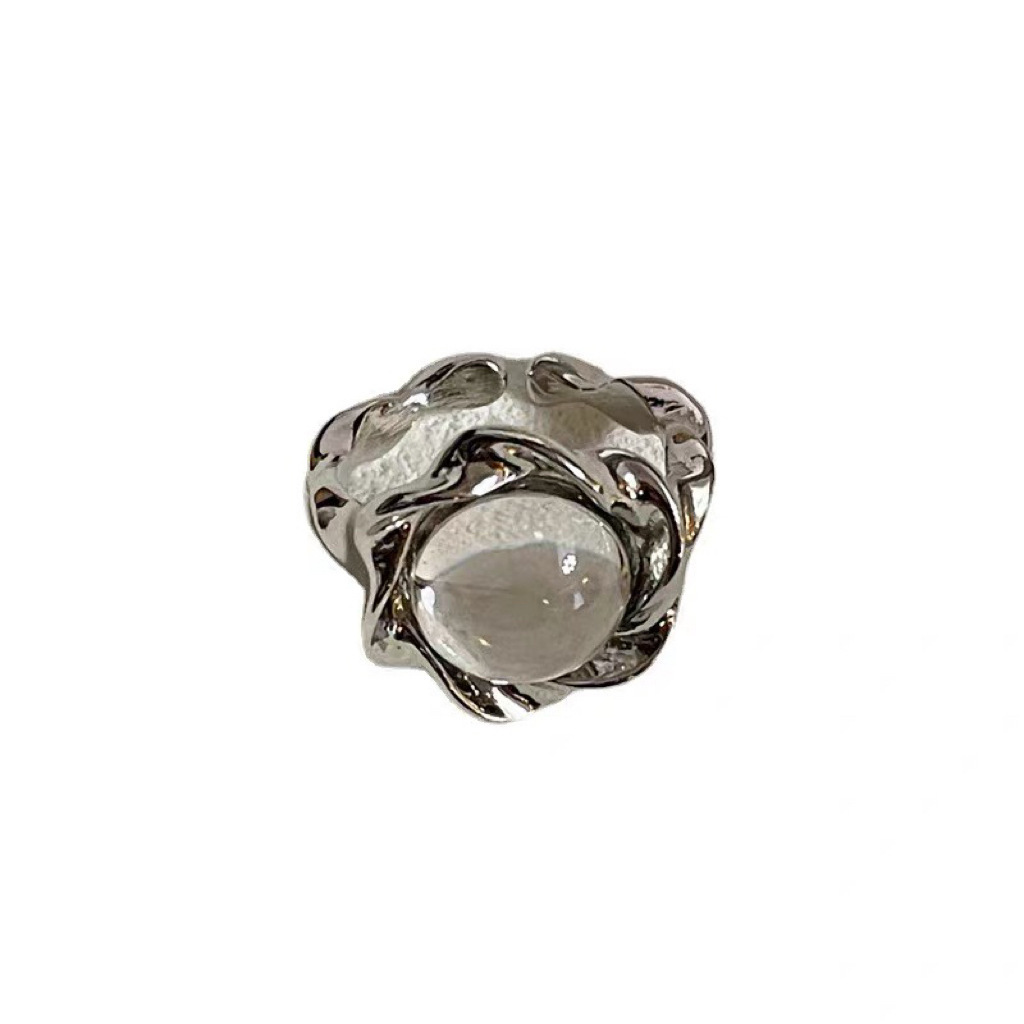 Niche design, light luxury, individual and simple moonstone open ring, women's ring, retro Chinese trend, hip-hop, sweet and cool, hot girl Item Picture