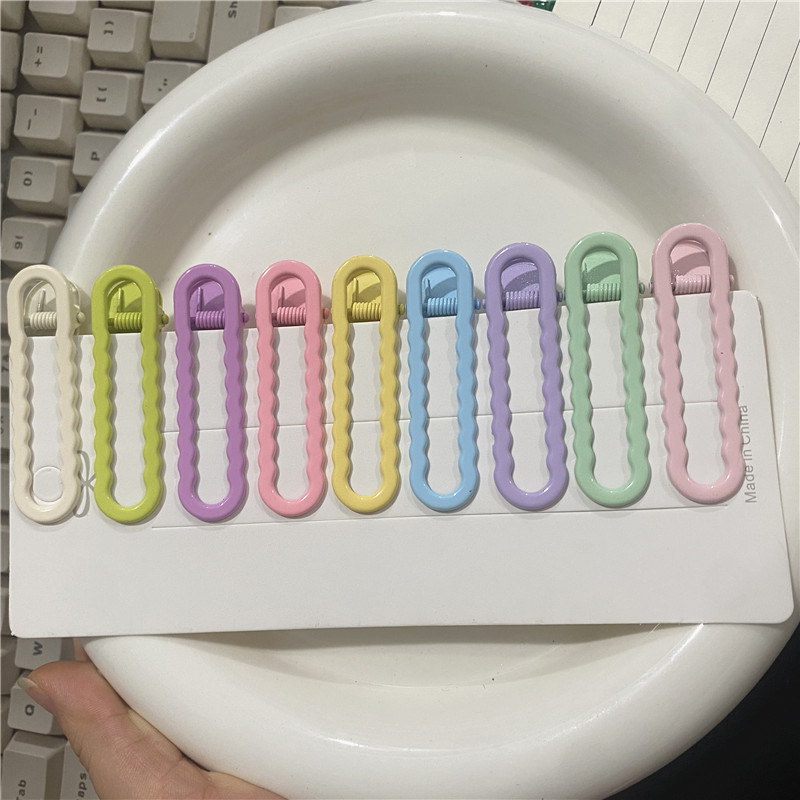 High-quality, seamless hair clips with baked paint, wavy edge U-shaped clips, candy-colored cute girl side bangs clips, diy hair clips full figure