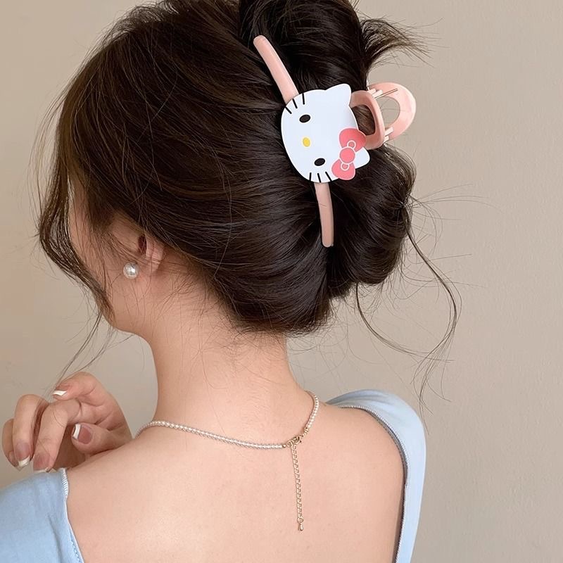 A cute new KT cat hair clip with a large size, a shark clip for the back of the head, and a Korean influencer's Instagram hair clip Specification drawing