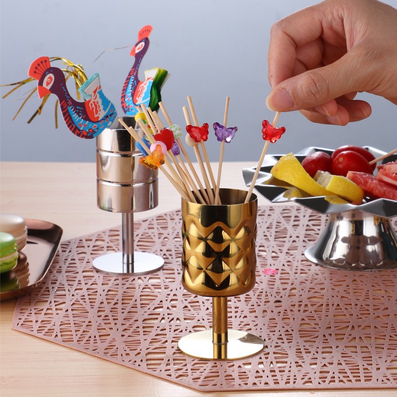 Thickened stainless steel toothpick holder, toothpick seat, table fruit pick, fruit fork seat, hotel restaurant toothpick bottle, European toothpick box Specification drawing