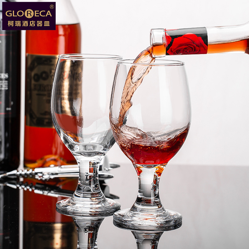 Curry high-footed beer mugs, red wine glasses, wine glasses, creative cups, juice drink cups, glass water cups with LOGO printing details Picture