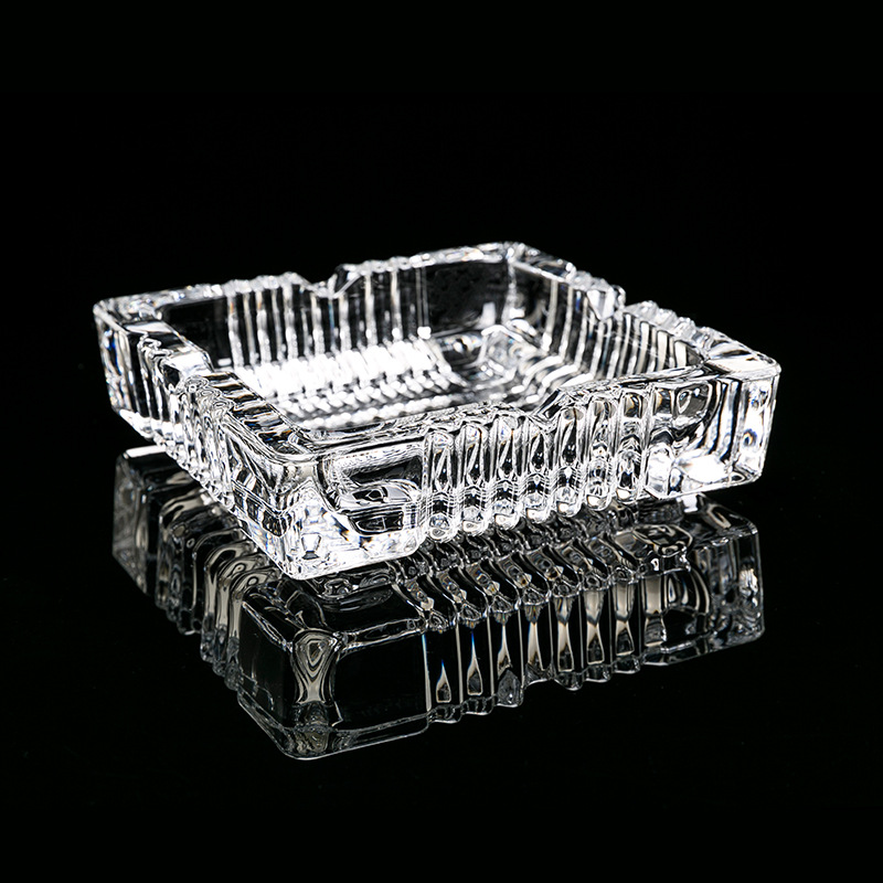 Green apple crystal glass ashtray, square wheel ashtray, hotel, club, office, living room decoration wholesale, LOGO printing details Picture