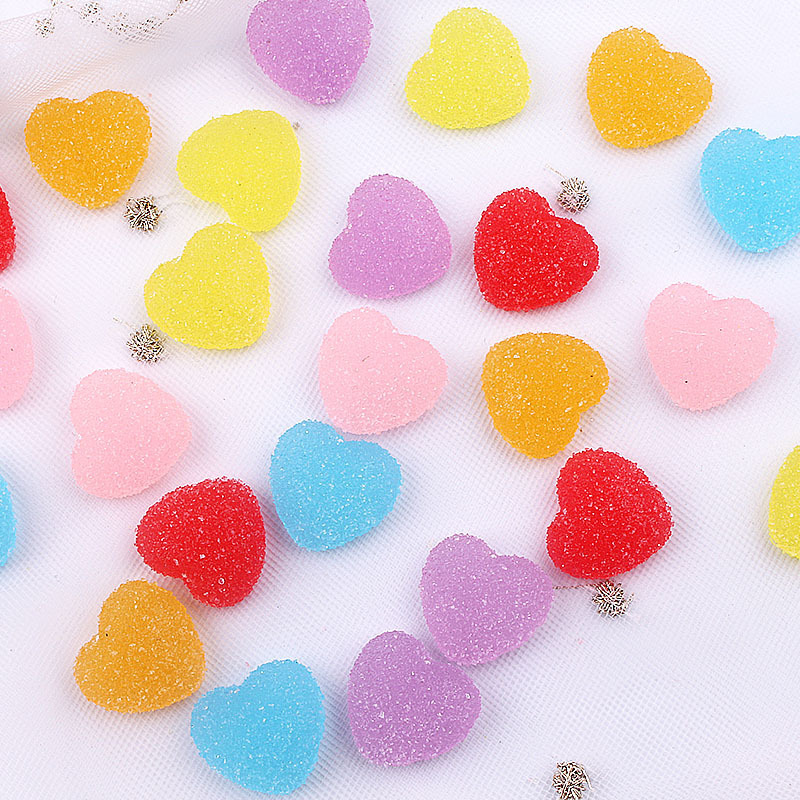 Heart-shaped accessories, candy-colored gummy hair clips, headwear, resin hair accessory, sweet cream glue, diy phone case accessories Specification drawing
