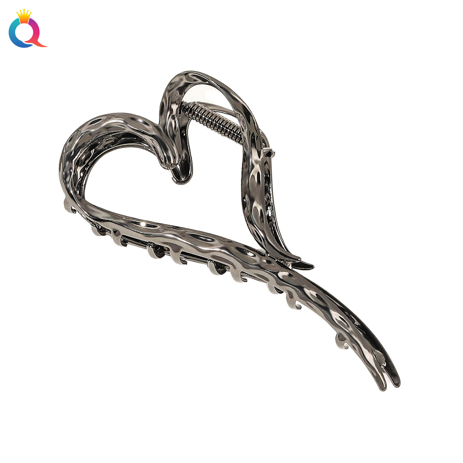 Qiyue metal hair clips, large shark clips, liquid heart-shaped grab clips, elegant and high-end style, ins headwear and hair accessories wholesale Item Picture