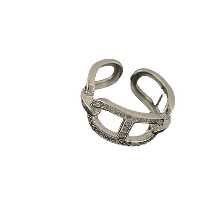 A light luxury and high-end pig-nose opening ring for a female Korean Instagram influencer with a cold style, exuding a unique and simple charm Item Picture