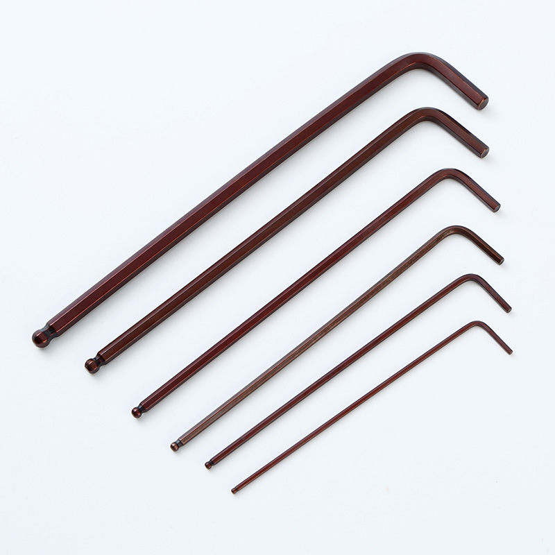 Ball-end S2 hex socket wrench, S2 bronze red hex socket wrench, S2 mirror surface hex socket wrench, hexagonal inside Item Picture