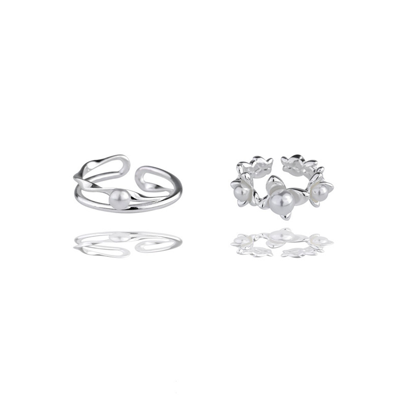 A niche design with a sense of high-end individuality, an open ring for women on Instagram, a cold style, exquisite and light luxury fashion flower index finger ring Item Picture