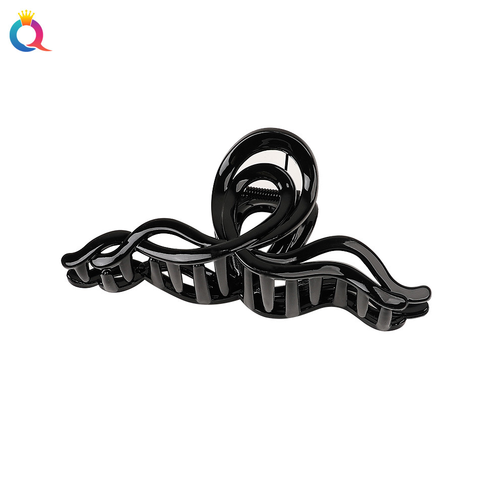 Wholesale of Qiyue Cross-border Oversized hair clips, new cross-wave gripper, back head updo, shark clip hair accessories Item Picture
