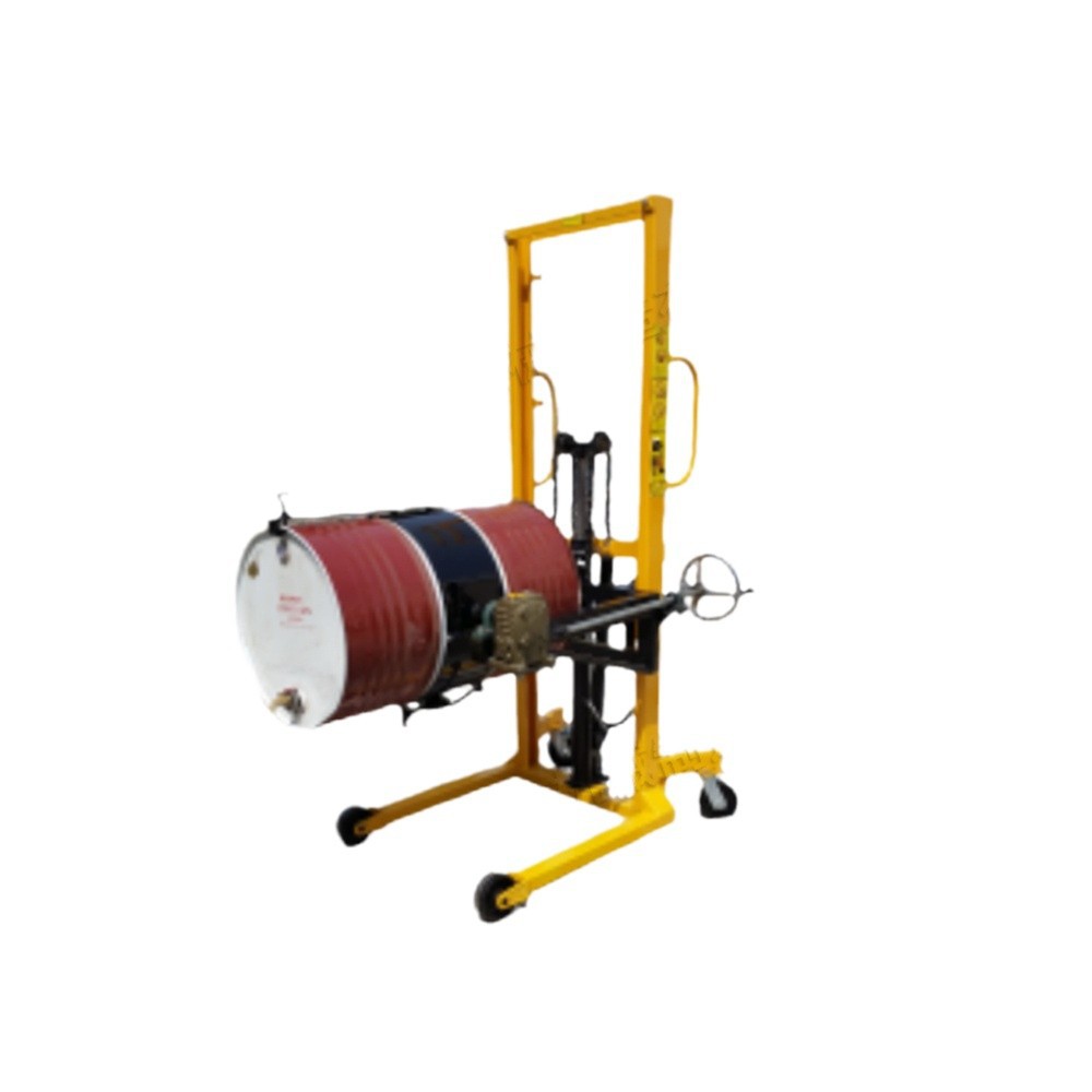 Small oil tank lift, hydraulic oil drum transport vehicle, fully automatic plastic oil drum dumping equipment Item Picture