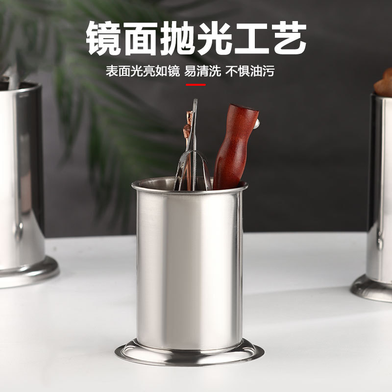 Storage box, stainless steel bar counter bucket, cocktail tool storage cylinder, bar spoon, cocktail small utensils, straw tube, chopstick tube Specification drawing