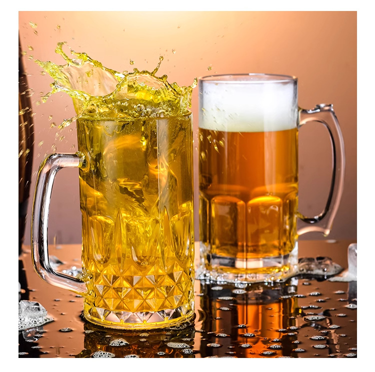 Thickened extra-large draft beer cup, creative large-capacity Internet celebrity belt, home glass beer mug, bar hero cup Application Scenario