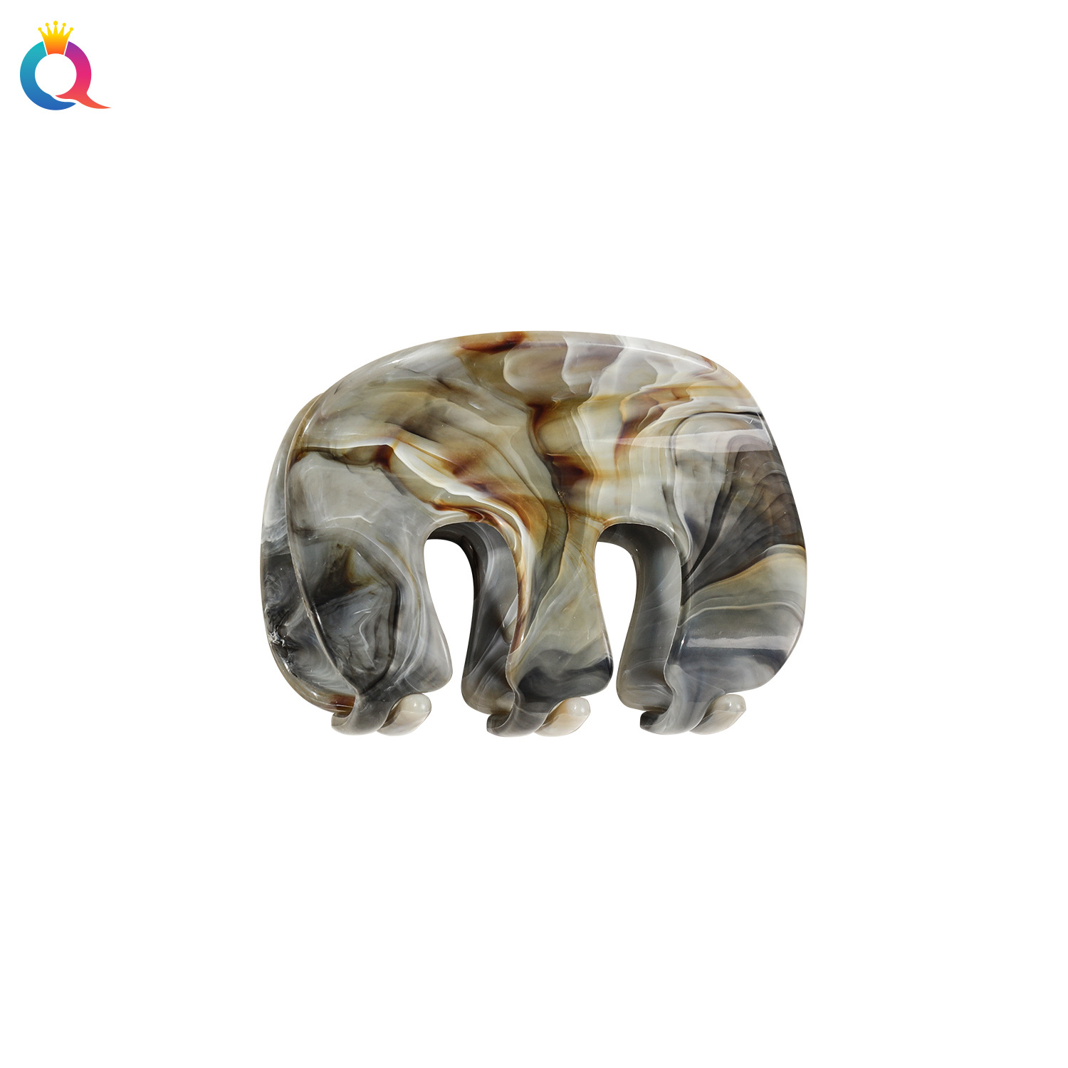 The Qiyue marble pattern medium-sized hair clip exudes a high-end and elegant style. The shark clip at the back of the head is a versatile new semi-tied hair clip Item Picture