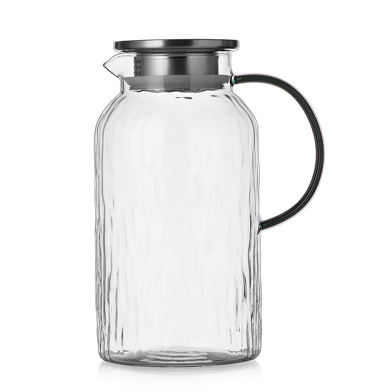 Household high-temperature resistant cold water bottle, high-end tree-patterned cold water bottle, high borosilicate glass water cup set, heat-resistant water utensils Item Picture