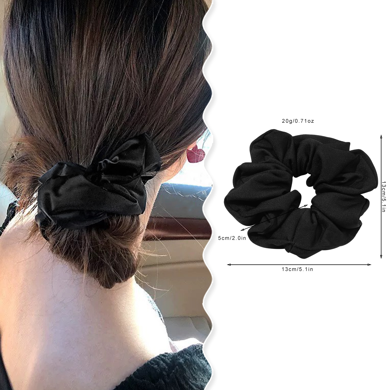 Qiyue large twill large Intestine hair band, high-end style, fashionable hair tie, high elasticity hair tie, hair accessory wholesale details Picture