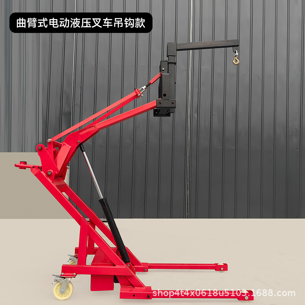 Articulated boom manual forklift, electric hydraulic small simple lifting forklift, lithium battery stacker forklift, crane oil drum model Specification drawing