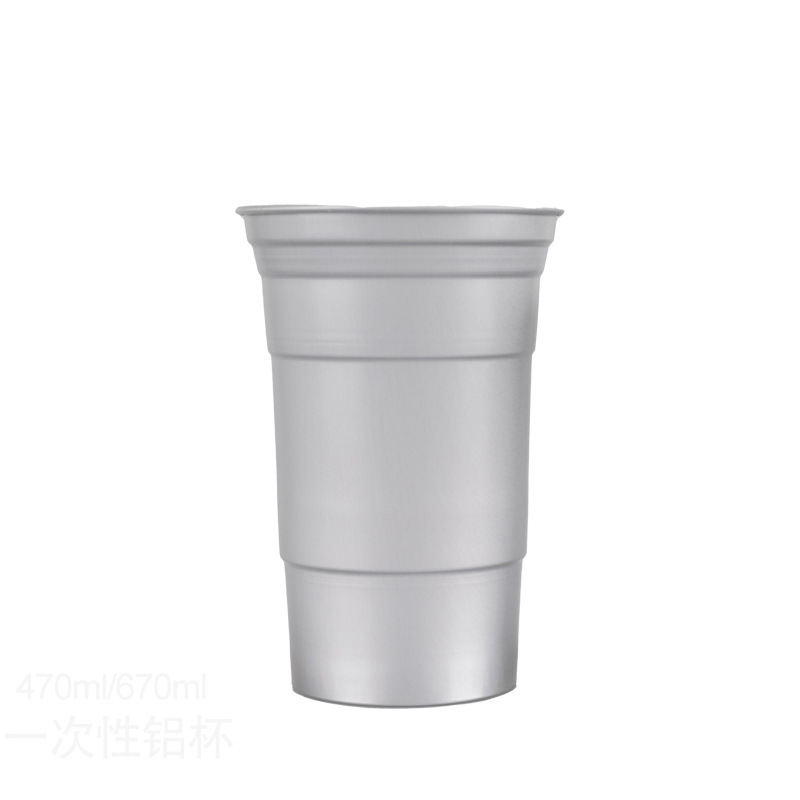 Disposable aluminum cups, reusable cold drink cups, outdoor camping rolled aluminum beer, food-grade portable cups Item Picture