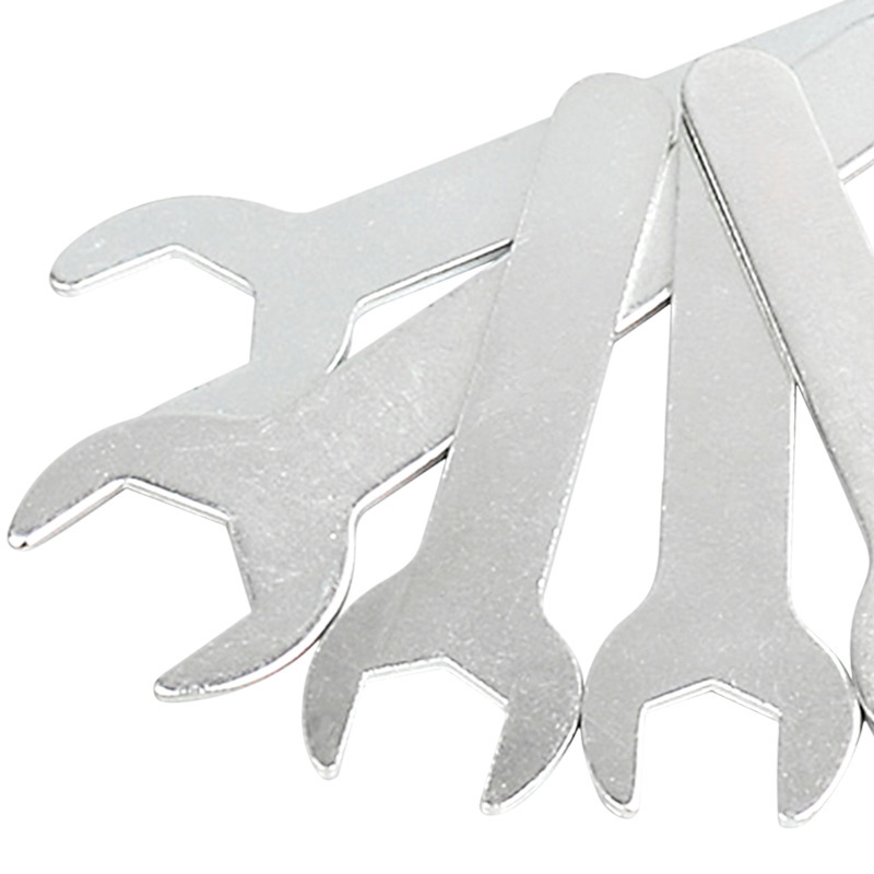Iron-galvanized hexagonal sheet single-head simple open-end wrench, one-time stamping mini wrench 4/8/12MM Specification drawing
