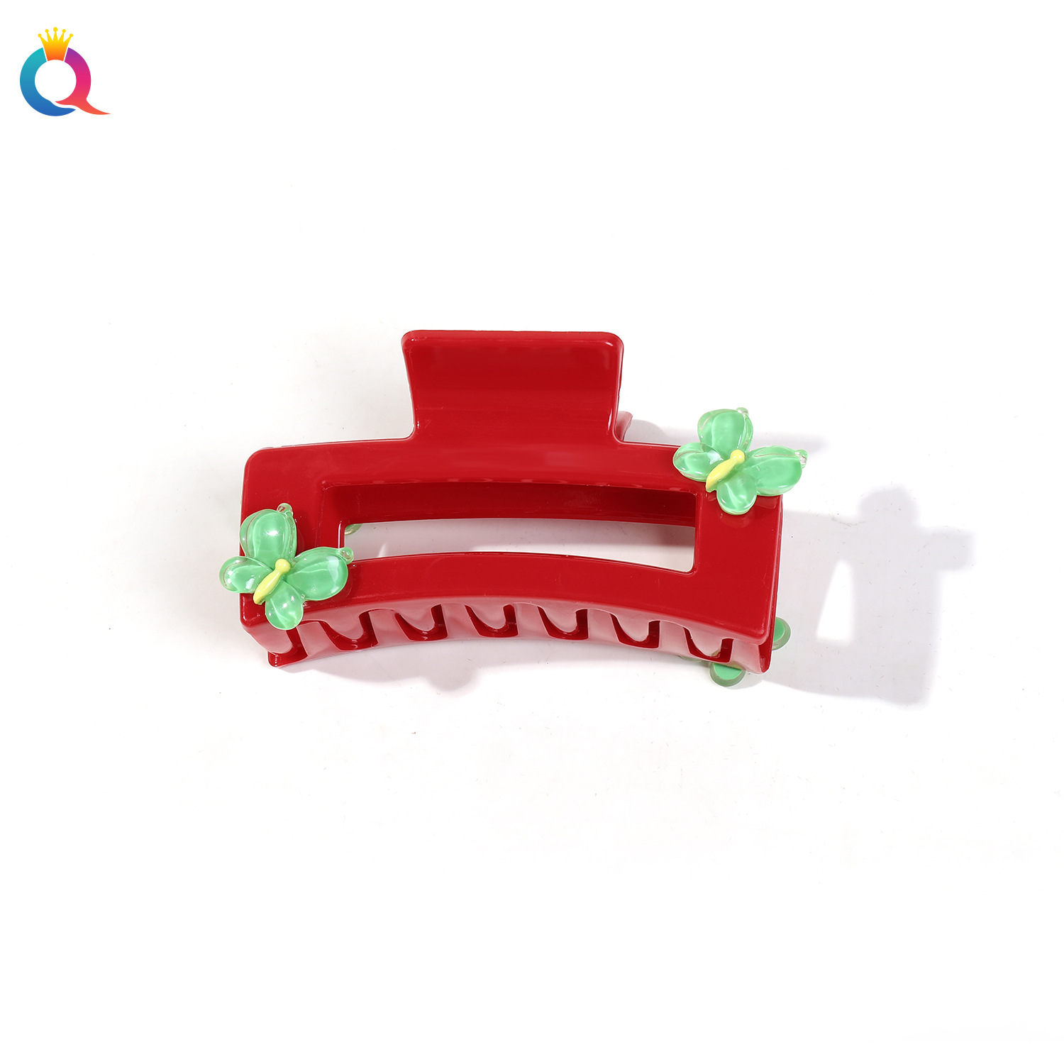 Qiyue Cross-border Christmas square butterfly Hair clips, simple updo hair clips, back of the head shark clips, hair accessories wholesale Item Picture